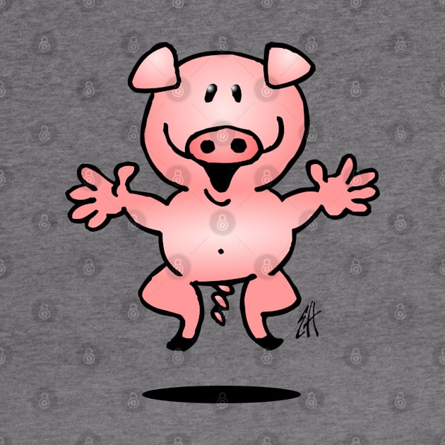 Jumping pig by Cardvibes